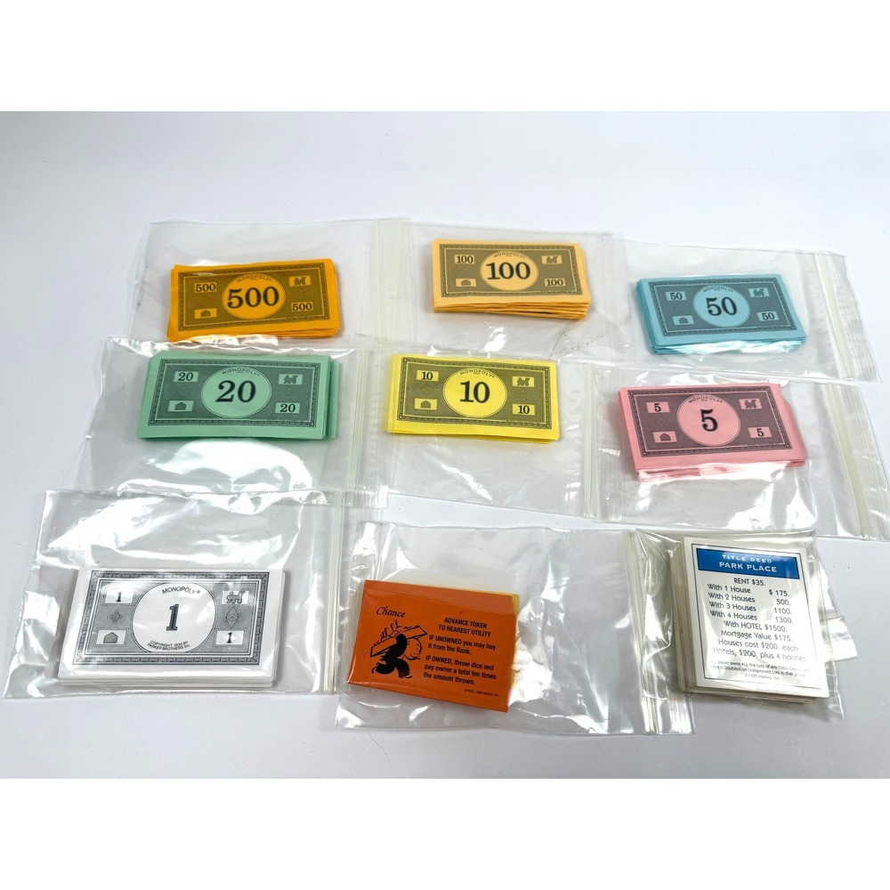 Monopoly Replacement Money and Cards Set
